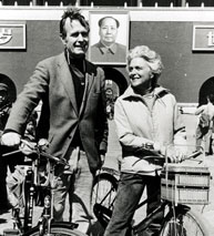President George H.W. Bush and his wife Barbara in front of the Tiananmen Gate in Beijing, China.