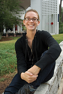 Rylee Sommers-Flanagan in front of the DUC