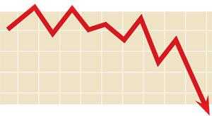 illustration of a line chart trending down