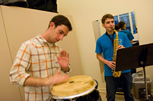 Two students in a jazz class