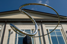 Sculpture in front of the Schwartz Center