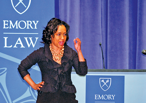 Glenda Hatchett on stage at Emory