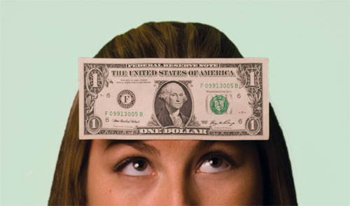 Girl with a dollar on her mind -- literally