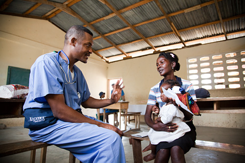 Doctor at clinic in Haiti