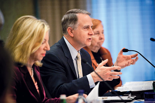 President Wagner speaking on panel