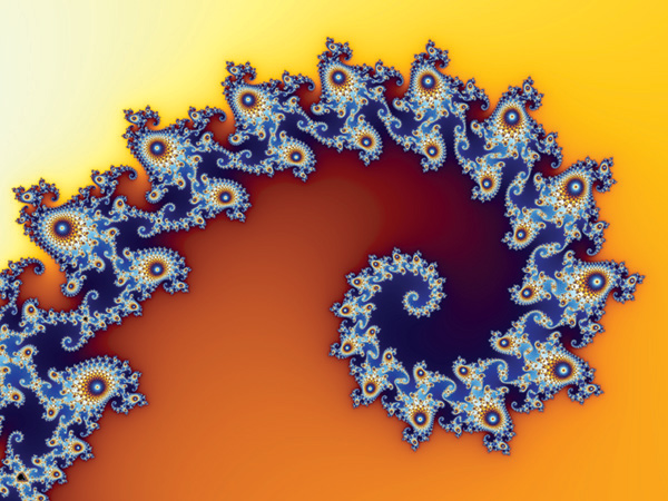 Computer-generated image of a fractal shape in the Mandelbrot set
