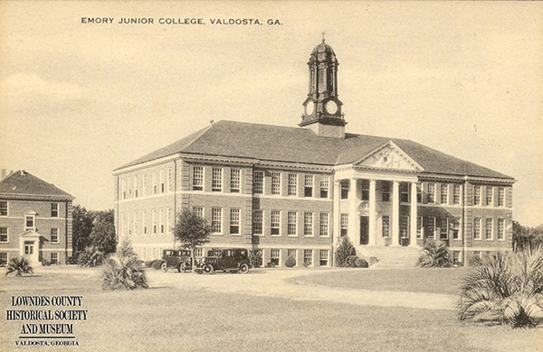 Historic postcard showing the Valdosta State University campus