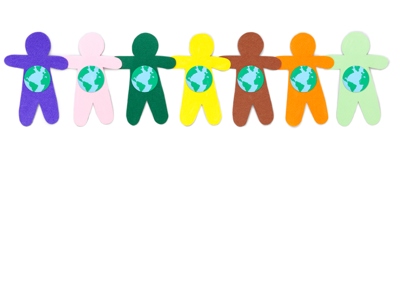 an illustration of a chain of paper dolls