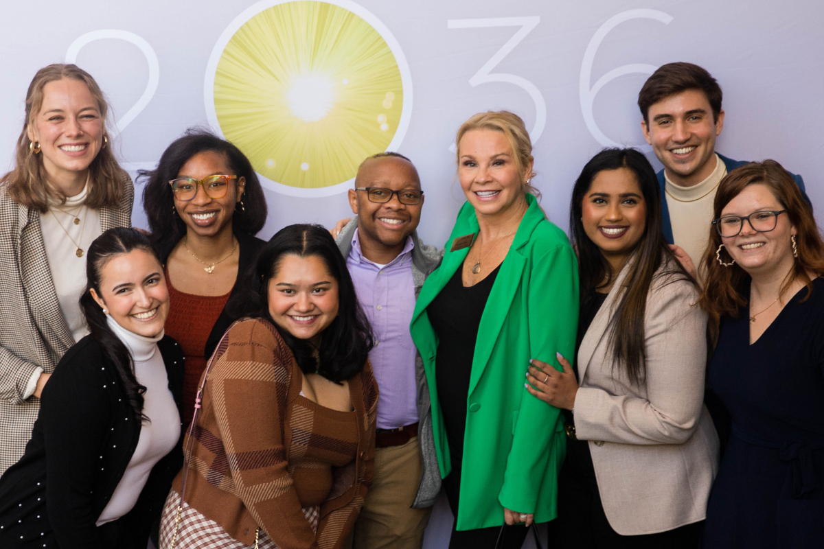 photo of students celebrating scholarships